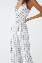 Forever21 Abstract Plaid Print Jumpsuit