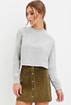 Forever21 Raw-cut Cropped Sweatshirt