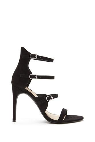 Forever21 Women's  Caged Faux Suede Stilettos