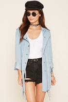 Forever21 Women's  Hooded Chambray Parka Jacket