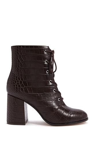 Forever21 Faux Croc Leather Booties
