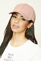 Forever21 Women's  Light Pink Faux Suede Baseball Cap