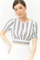Forever21 Broad Striped Crop Top