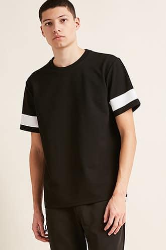 Forever21 Textured Contrast Stripe Top