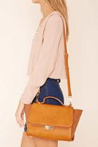 Forever21 Tan Faux Leather Trapeze Bag