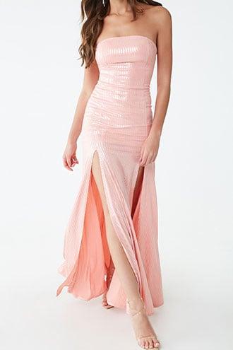 Forever21 Ribbed Metallic M-slit Dress