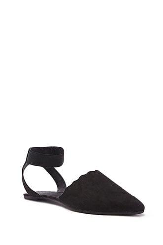 Forever21 Faux Suede Scalloped Sandals