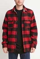21 Men Buttoned Plaid Jacket