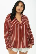 Forever21 Plus Size Striped High-low Popover Top