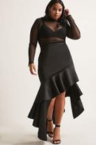 Forever21 Plus Size Asymmetrical Scuba-knit Skirt