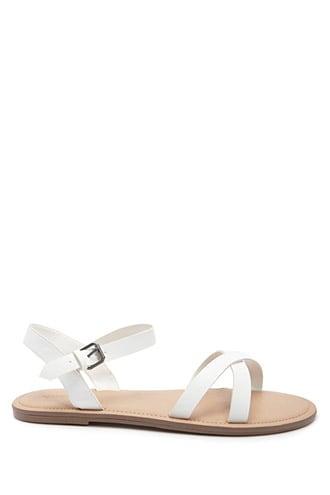 Forever21 Faux Leather Crisscross Strap Sandals