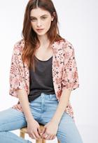 Forever21 Women's  Abstract Print Dolman Cardigan