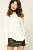 Love21 Women's  Contemporary Cable-knit Sweater
