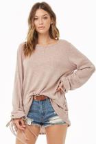 Forever21 Ruched Sleeve Sweater Top