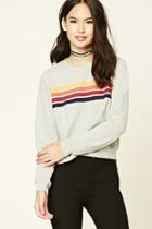 Forever21 Women's  Striped French Terry Sweatshirt