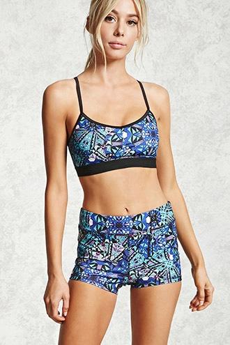 Forever21 Active Mosaic Print Shorts