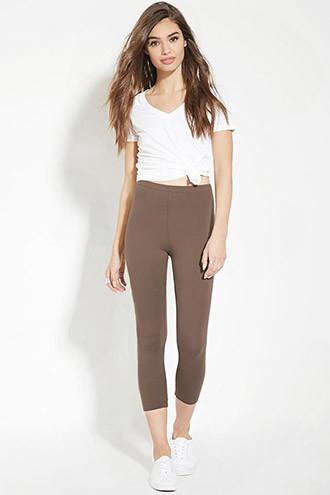 Forever21 Women's  Walnut Capri Leggings