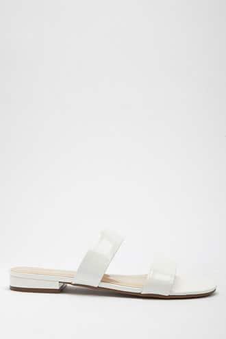 Forever21 Faux Patent Leather Double-strap Slides