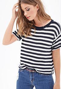 Forever21 Striped Knit Crewneck Sweater