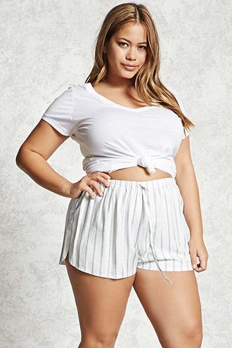 Forever21 Plus Size Stripe Dolphin Shorts