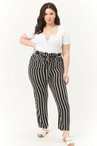 Forever21 Plus Size Striped Paperbag Pants