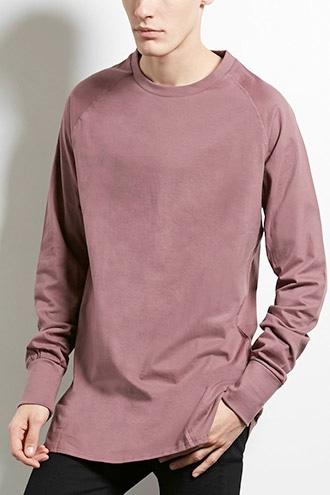 Forever21 Mnml Longline Vented-hem Tee