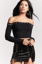 Forever21 Off-the-shoulder Grommet Top