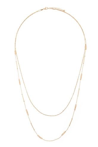 Forever21 Gold Layered Longline Beaded Necklace