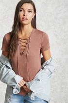 Forever21 Lace-up Grommet Tee
