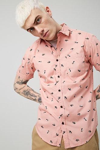 Forever21 Drill Clothing Boston Terrier Print Shirt