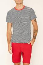 Forever21 Striped Contrast-neck Tee