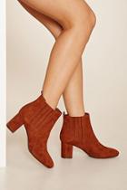 Forever21 Women's  Chestnut Faux Suede Chelsea Boots