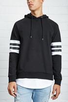 Forever21 Stripe-sleeve Underlayer Hoodie