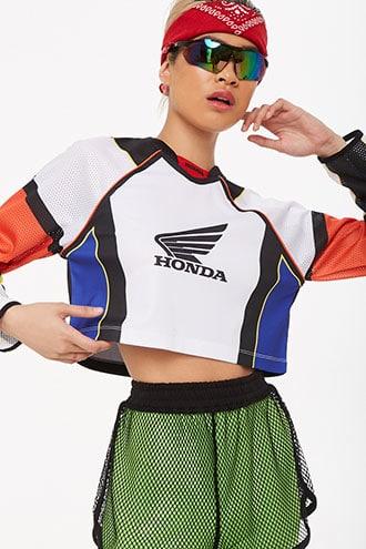 Forever21 Honda Mesh Graphic Top