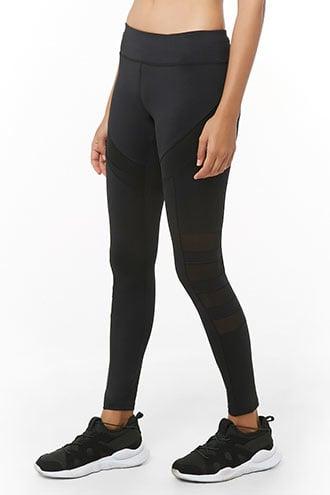 Forever21 Active Mesh-paneled Key Pocket Leggings