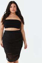 Forever21 Plus Size Mesh Ruched Mini Skirt