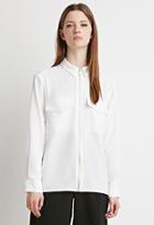 Forever21 Collared Zipper-front Blouse