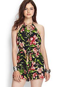 Forever21 Open Back Halter Romper
