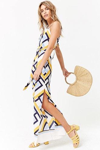 Forever21 Abstract Chevron Print Cami Jumpsuit