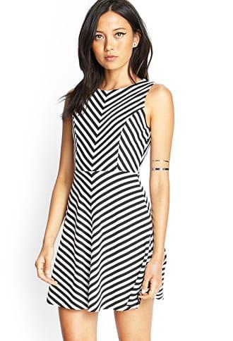 Forever21 Chevron Striped Cutout Dress