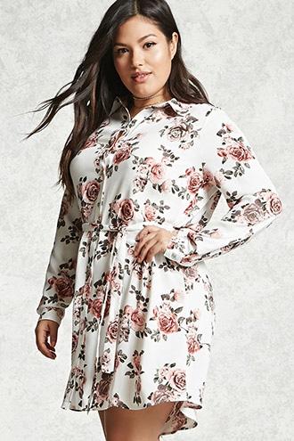 Forever21 Plus Size Floral Shirt Dress