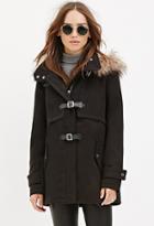 Forever21 Women's  Faux Fur-trimmed Jacket (black)