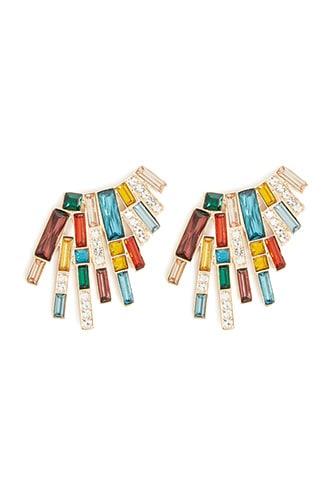 Forever21 Multicolored Faux Gem Wing Earrings