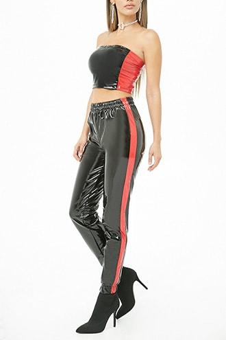 Forever21 Side-striped Vinyl Joggers