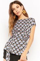 Forever21 Abstract Tie-front Tunic