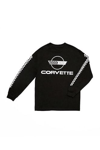 Forever21 Corvette Checkered Sleeve Graphic Tee