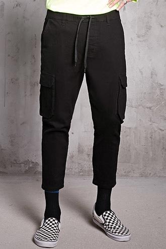 Forever21 Slim-fit Denim Cargo Pants