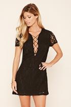 Forever21 Women's  Embroidered Lace Shift Dress