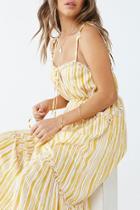 Forever21 Crinkled Striped Ruffle-tiered Maxi Dress