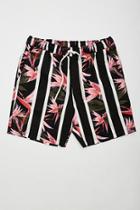 Forever21 Striped Floral Print Chino Shorts